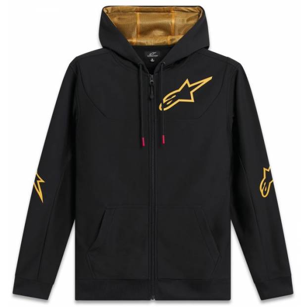 mikina SESSIONS 3 HOODIE, ALPINESTARS (černá/zlatá, vel. 2XL) M180-548-2XL ALPINESTARS