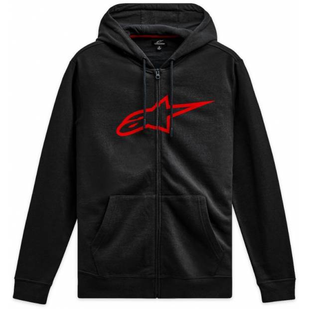 mikina AGELESS ZIP HOODIE 3, ALPINESTARS (černá/červená, vel. L) M180-571-L ALPINESTARS