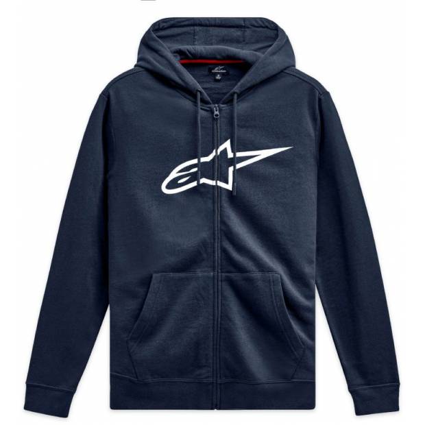 mikina AGELESS ZIP HOODIE 3, ALPINESTARS (modrá/bílá, vel. XL) M180-572-XL ALPINESTARS