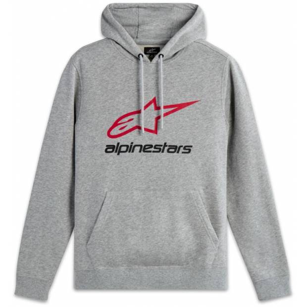 mikina ALWAYS HOODIE 3, ALPINESTARS (šedá/červená/černá) M180-577 ALPINESTARS