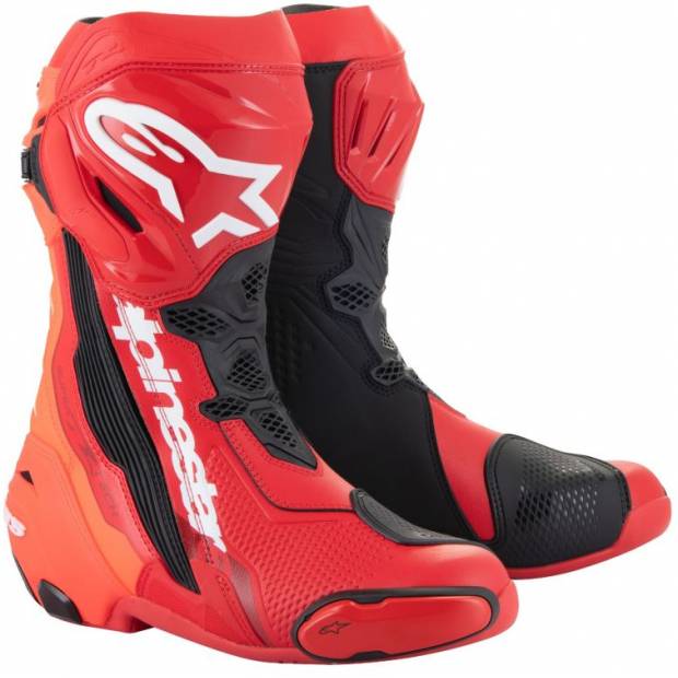 boty SUPERTECH R, ALPINESTARS (červená fluo/červená, vel. 43) M130-554-43 ALPINESTARS