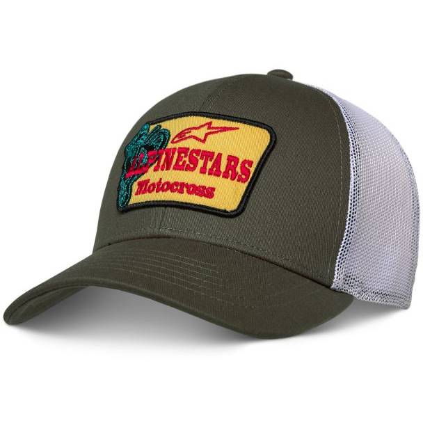 kšiltovka HARDWARE TRUCKER, ALPINESTARS (zelená/bílá) M186-821 ALPINESTARS