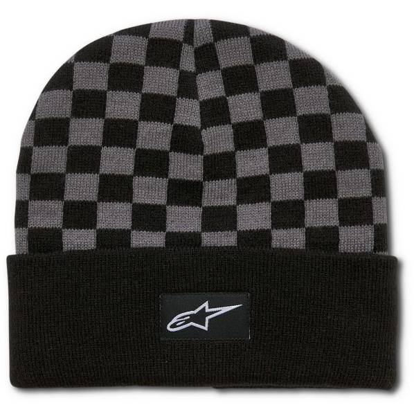 čepice CHECKERED CUFF BEANIE, ALPINESTARS (černá/šedá) M186-829 ALPINESTARS