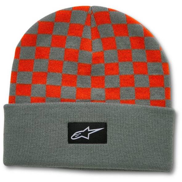 čepice CHECKERED CUFF BEANIE, ALPINESTARS (modrá/oranžová) M186-830 ALPINESTARS