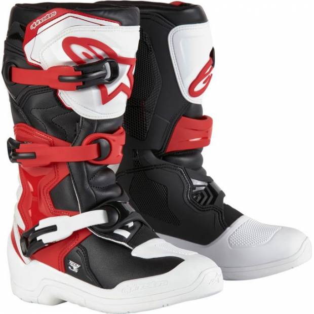 boty TECH 3S YOUTH, ALPINESTARS, dětské (bílá/černá/červená) 2025 M132-27 ALPINESTARS