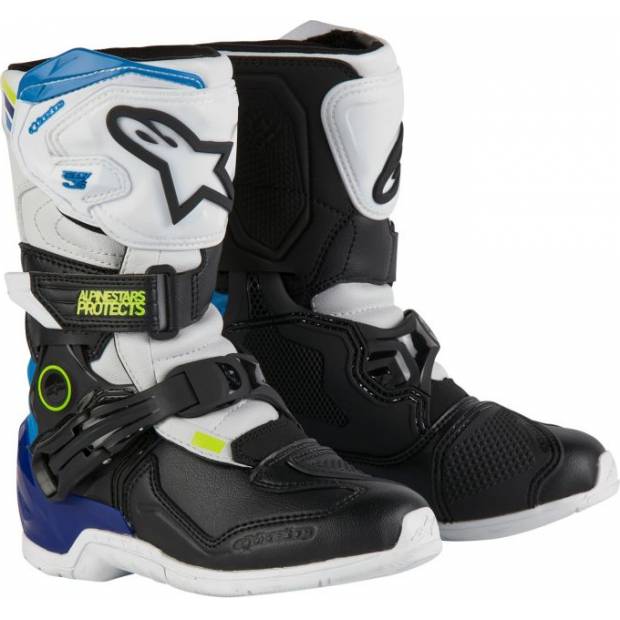 boty TECH 3S KIDS, ALPINESTARS, dětské (bílá/černá/modrá) 2025 M132-33 ALPINESTARS