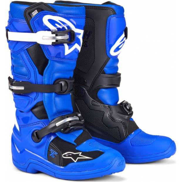 boty TECH 7 S, ALPINESTARS, dětské (modrá/bílá/černá) 2025 M132-36 ALPINESTARS