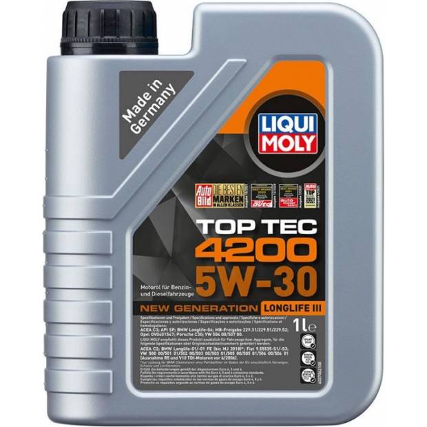 LIQUI MOLY Top Tec 4200 5W-30 New generation, syntetický motorový olej 1 l LI 8972 LIQUI MOLY