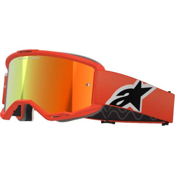 brýle VISION 5 CORP, ALPINESTARS (oranžová, zrcadlové červené plexi) 2025 M150-995 ALPINESTARS