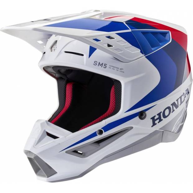 přilba S-M5 HONDA kolekce, ALPINESTARS (bílá/modrá/červená) 2025 M140-2190 ALPINESTARS