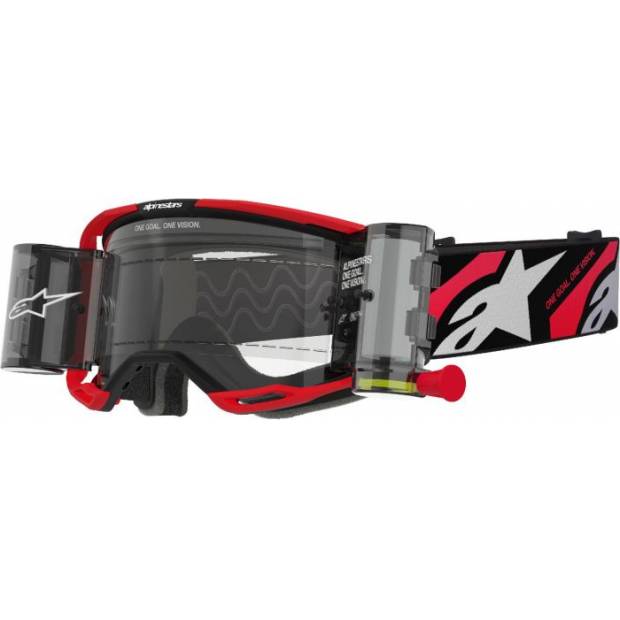 brýle VISION 8 LUAR ROLL-OFF WIDE VISION, ALPINESTARS (červená/černá, čiré plexi a roll-off systém) 2025 M150-991 ALPINESTARS