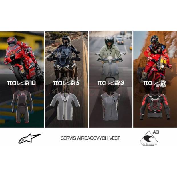 běžný servis/pravidelná kontrolní prohlídka airbagových vest TECH-AIR®5/10/3/OFF-ROAD/7X S AIRBAG 2 ALPINESTARS