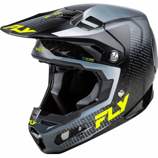 přilba FORMULA S CARBON, FLY RACING - USA (šedá/hi-vis, vel. S) M140-2628-S 