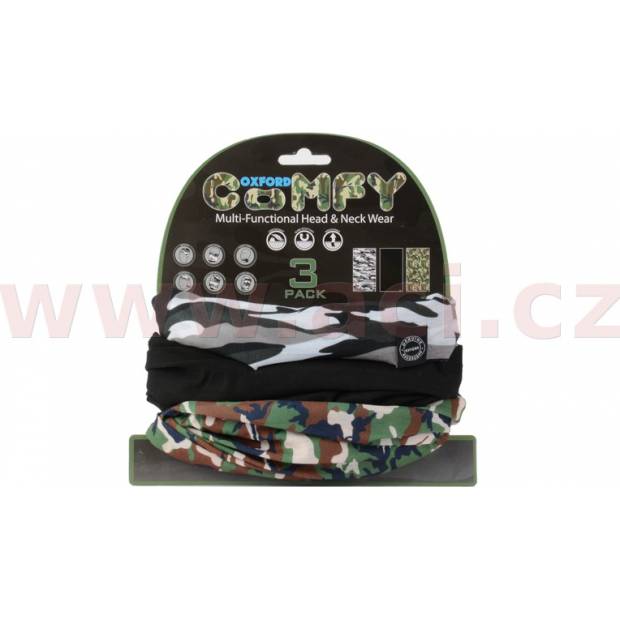 nákrčníky Comfy Camo, OXFORD (sada 3 ks) M167-42 OXFORD