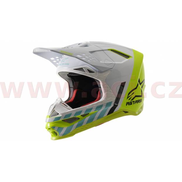 přilba SUPERTECH S-M8 2020 limitovaná edice, ALPINESTARS (bílá/žlutá fluo/tyrkysová) M140-1555 ALPINESTARS