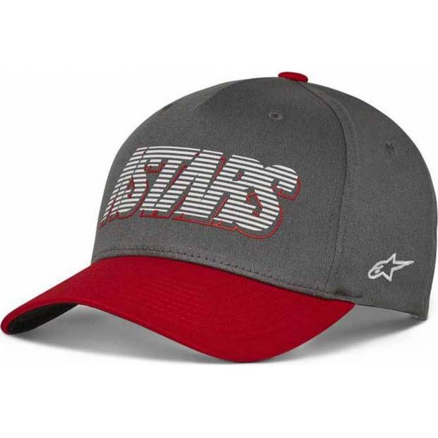 kšiltovka LANES HAT, ALPINESTARS (šedá/červená) M186-524 ALPINESTARS