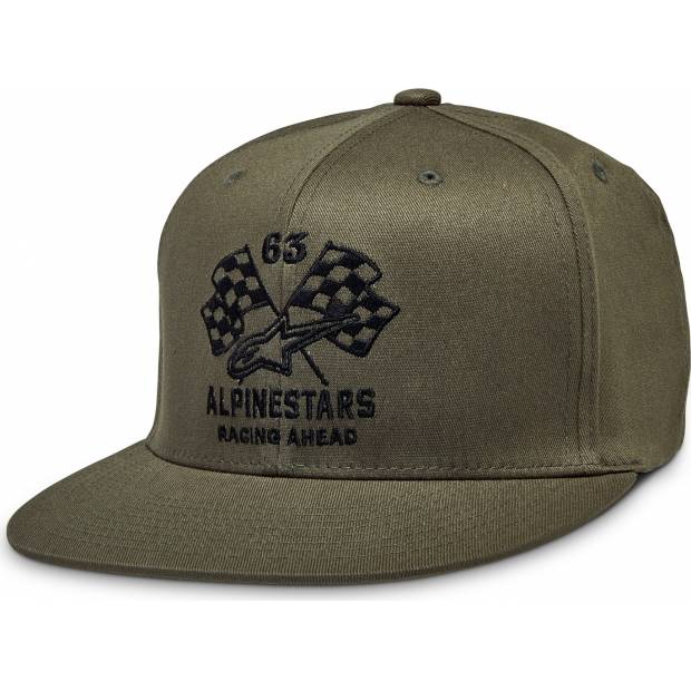 kšiltovka DOUBLE CHECK FLATBILL HAT 2022, ALPINESTARS (zelená/černá) M186-611 ALPINESTARS