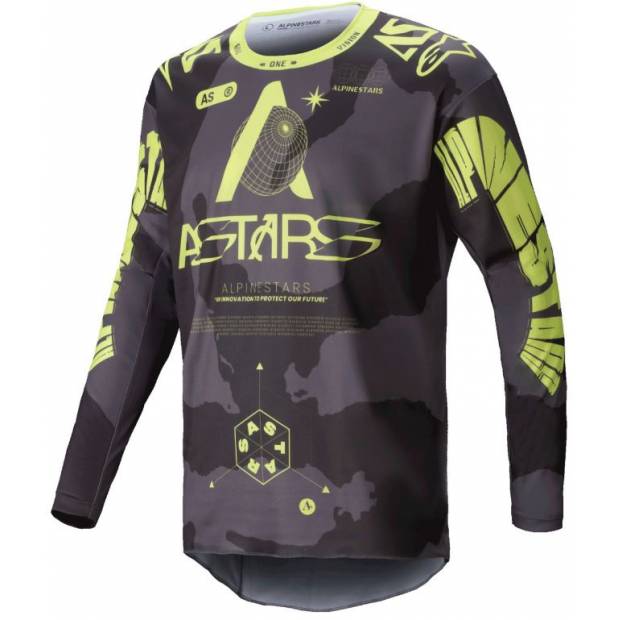 dres RACER HOLLOW, ALPINESTARS (tmavá camo/žlutá fluo, vel. 2XL) M170-0275-2XL ALPINESTARS