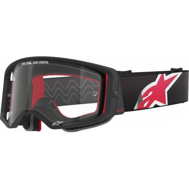 brýle SUPERTECH CORP, ALPINESTARS (černá/červená, čiré plexi) 2025 M150-951 ALPINESTARS