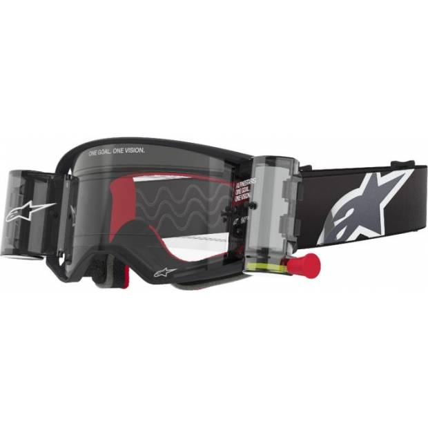 brýle SUPERTECH CORP ROLL-OFF WIDE VISION, ALPINESTARS (černá/šedá, čiré plexi a roll-off systém) 2025 M150-953 ALPINESTARS