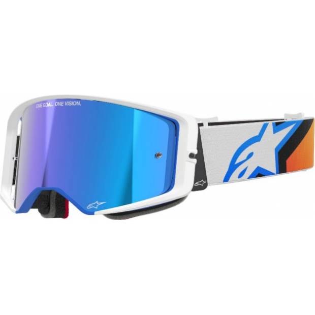 brýle SUPERTECH CORP, ALPINESTARS (modrá/oranžová, zrcadlové modré plexi) 2025 M150-961 ALPINESTARS