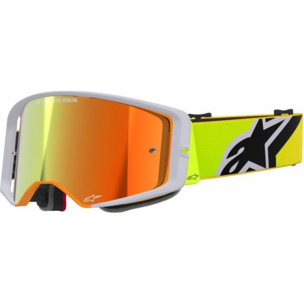 brýle SUPERTECH CORP, ALPINESTARS (žlutá fluo/šedá, zrcadlové červené plexi) 2025 M150-964 ALPINESTARS