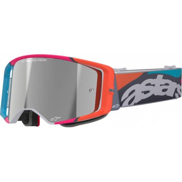 brýle SUPERTECH STREAM, ALPINESTARS (šedá/multicolor, zrcadlové stříbrné plexi) 2025 M150-971 ALPINESTARS