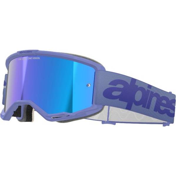 brýle VISION 5 WORDMARK, ALPINESTARS (fialová, zrcadlové modré plexi) 2025 M150-1009 ALPINESTARS