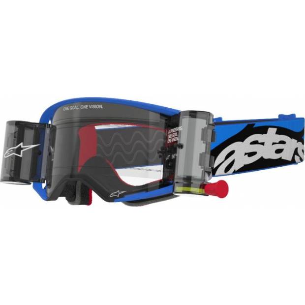 brýle SUPERTECH STREAM ROLL-OFF WIDE VISION, ALPINESTARS (modrá, čiré plexi a roll-off systém) 2025 M150-973 ALPINESTARS