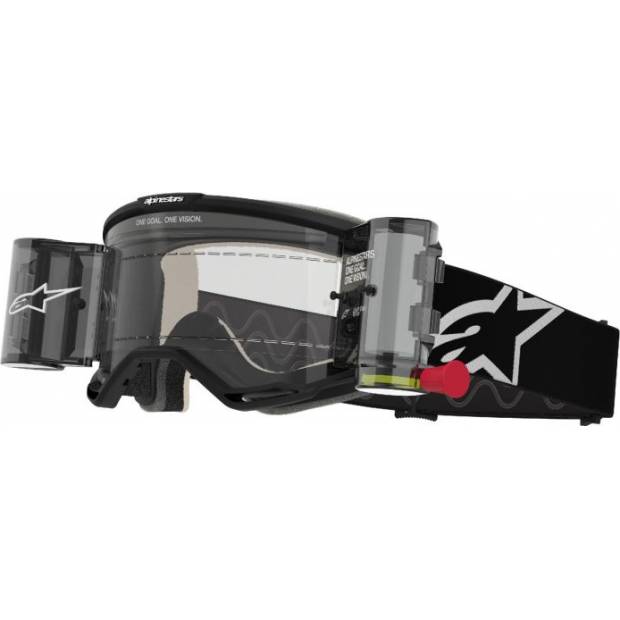 brýle VISION 5 CORP ROLL-OFF WIDE VISION, ALPINESTARS (černá, čiré plexi a roll-off systém) 2025 M150-994 ALPINESTARS