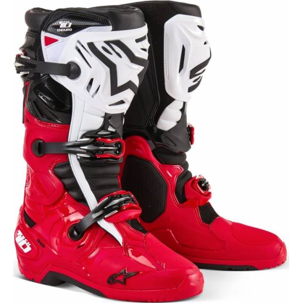 boty TECH 10 ENDURO, ALPINESTARS (červená/černá/bílá) 2025 M130-589 ALPINESTARS