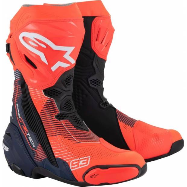 boty SUPERTECH R VENTED limitovaná edice MM93 MARC MARQUEZ, ALPINESTARS (červená fluo/tmavě modrá/černá, vel. 40) M130-604-40 ALPINESTARS